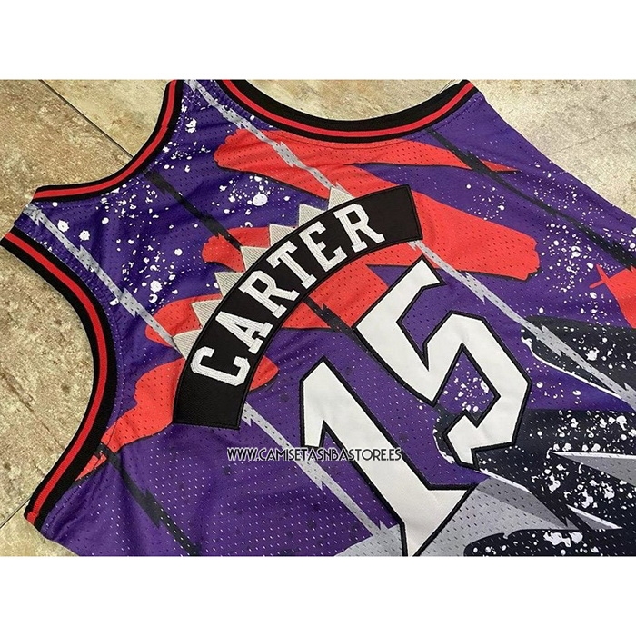 Vince Carter NO 15 Camiseta Toronto Raptors Mitchell & Ness 1998-99 Violeta